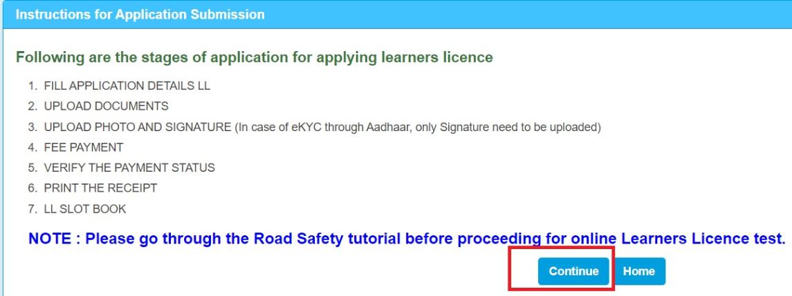 Apply Online for Driving License